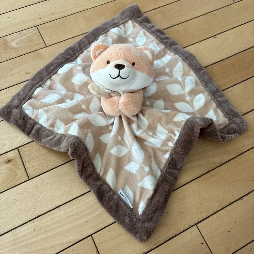 Carters Orange Fox Lovey Plush Baby Tan Brown Security Blanket 2016 Soft